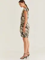⁦EMILY DRESS | בז' שחור⁩ – תמונה ⁦7⁩