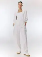⁦NEW BREEZE PANTS | לבן שבור⁩ – תמונה ⁦5⁩