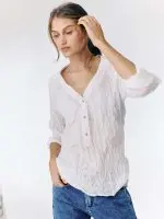 WRINKLED SHANTI SHIRT | לבן