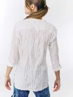 ⁦WRINKLED SHANTI SHIRT | לבן⁩ – תמונה ⁦3⁩