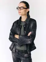 ⁦MID JACKET | שחור מחולק⁩ – תמונה ⁦2⁩