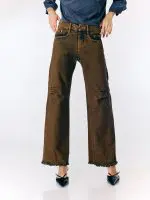 ⁦BOYFRIEND JEANS | חום⁩ – תמונה ⁦3⁩