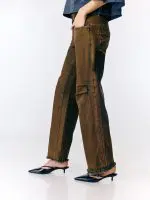 ⁦BOYFRIEND JEANS | חום⁩ – תמונה ⁦4⁩