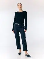 ⁦NICKY LONG T SHIRT | שחור⁩ – תמונה ⁦3⁩