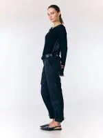 ⁦NICKY LONG T SHIRT | שחור⁩ – תמונה ⁦5⁩