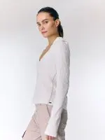 ⁦HOODIE SHIRT | לבן⁩ – תמונה ⁦3⁩