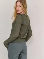 ⁦LINE KNIT | ירוק זית⁩ – תמונה ⁦4⁩