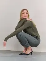 LINE KNIT | ירוק זית