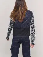 ⁦BIKER QUILT VEST | נייבי⁩ – תמונה ⁦8⁩