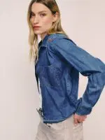 ⁦DENIM ART TOP | כהה⁩ – תמונה ⁦2⁩