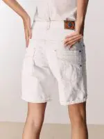 ⁦CARGO BERMUDA JEANS | לבן⁩ – תמונה ⁦6⁩