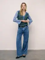 ⁦WRINKLED SHANTI SHIRT | כחול ירוק⁩ – תמונה ⁦2⁩