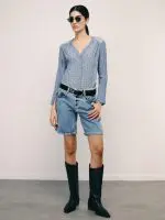 ⁦WRINKLED SHANTI SHIRT | כחול ג׳ינס⁩ – תמונה ⁦3⁩