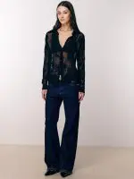 ⁦SHIFFON SHIRT | שחור⁩ – תמונה ⁦2⁩