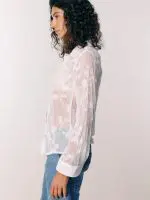 ⁦SHIFFON SHIRT | לבן⁩ – תמונה ⁦5⁩