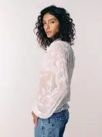 ⁦SHIFFON SHIRT | לבן⁩ – תמונה ⁦6⁩