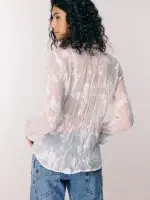 ⁦SHIFFON SHIRT | לבן⁩ – תמונה ⁦3⁩