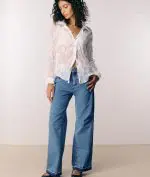 ⁦SHIFFON SHIRT | לבן⁩ – תמונה ⁦2⁩