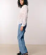 ⁦SHIFFON SHIRT | לבן⁩ – תמונה ⁦4⁩