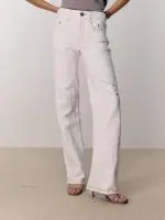 ⁦CARGO JEANS | שמנת⁩ – תמונה ⁦2⁩