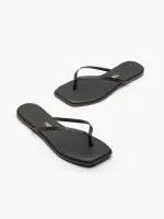 ⁦TKEES SQUARE FLIP-FLOPS | שחור⁩ – תמונה ⁦3⁩