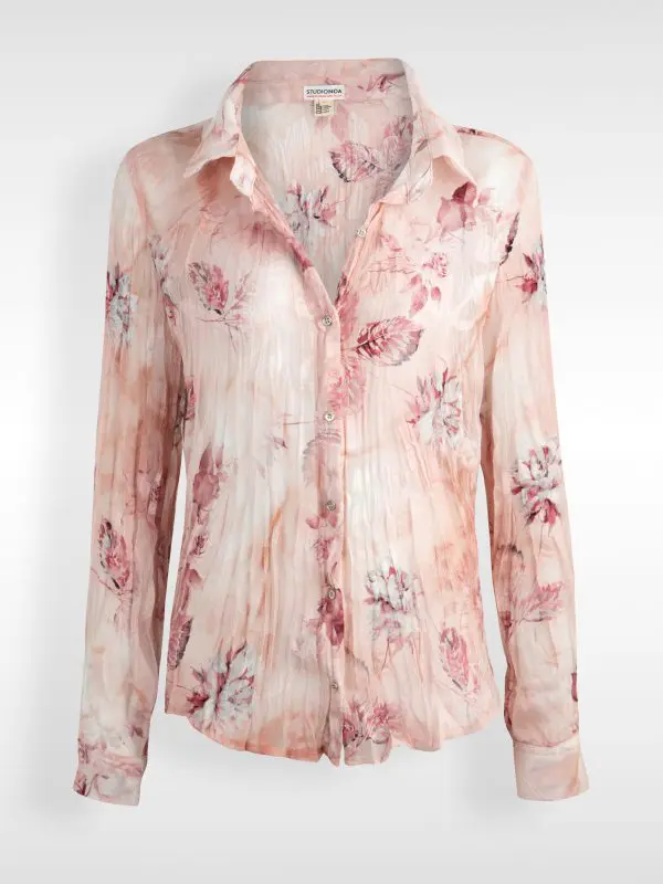 SHIFFON SHIRT | ורוד סקרלט