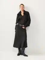 ⁦SATIN SKIRT | שחור⁩ – תמונה ⁦3⁩