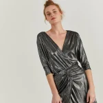 PRIME DRESS | אפור מבריק