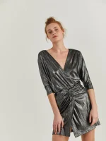 PRIME DRESS | אפור מבריק