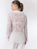 ⁦WRINKLED SHIRT| לבן⁩ – תמונה ⁦4⁩