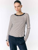NICKY LONG T SHIRT | בז׳ פסים