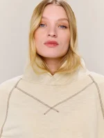 ⁦WASHED HOODIE SHIRT | שמנת⁩ – תמונה ⁦2⁩