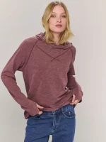 WASHED HOODIE SHIRT | בורדו