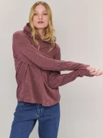 ⁦WASHED HOODIE SHIRT | בורדו⁩ – תמונה ⁦7⁩