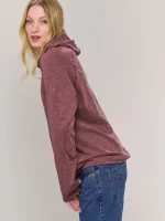 ⁦WASHED HOODIE SHIRT | בורדו⁩ – תמונה ⁦5⁩