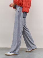 ⁦FEEL KNIT PANTS | אפור⁩ – תמונה ⁦6⁩