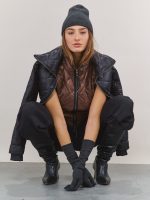 ⁦BIKER QUILT VEST | חום⁩ – תמונה ⁦5⁩