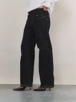⁦BOYFRIEND JEANS | שחור⁩ – תמונה ⁦4⁩