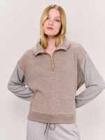 ⁦WINTER ZIP KNIT | חום בהיר⁩ – תמונה ⁦4⁩