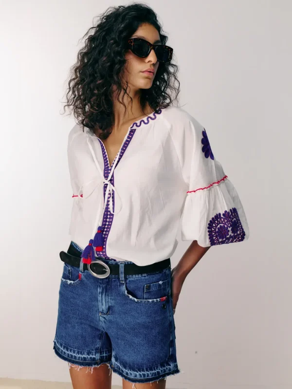 IBIZA SHIRT | לבן מחולק