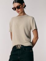 ⁦Cotton T-Shirt | בז׳⁩ – תמונה ⁦5⁩