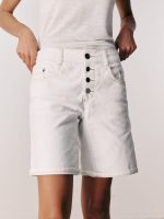 ⁦CARGO BERMUDA JEANS | לבן⁩ – תמונה ⁦3⁩