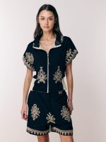 JAFFA TOP |  שחור רקום