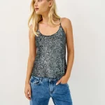 GLAM TOP | אפור כהה