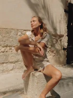 ⁦JAFFA SHORTS | בז׳ רקום⁩ – תמונה ⁦4⁩