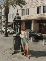 JAFFA SHORTS | טורקיז רקום
