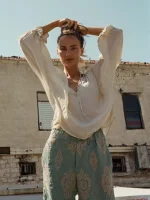 ⁦JAFFA SHORTS | טורקיז רקום⁩ – תמונה ⁦4⁩