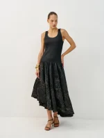 ⁦CARMEN DRESS | שחור מחולק⁩ – תמונה ⁦5⁩