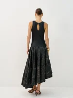 ⁦CARMEN DRESS | שחור מחולק⁩ – תמונה ⁦6⁩