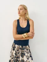 ⁦CARMEN DRESS | נייבי מחולק⁩ – תמונה ⁦3⁩